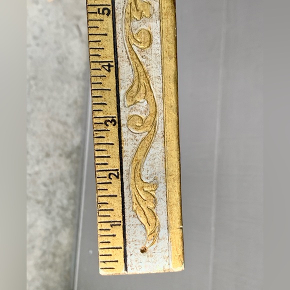 Vintage CE Made in Italy Ornate Pressed Embellished Gold Painted Yard Stick - Picture 10 of 15
